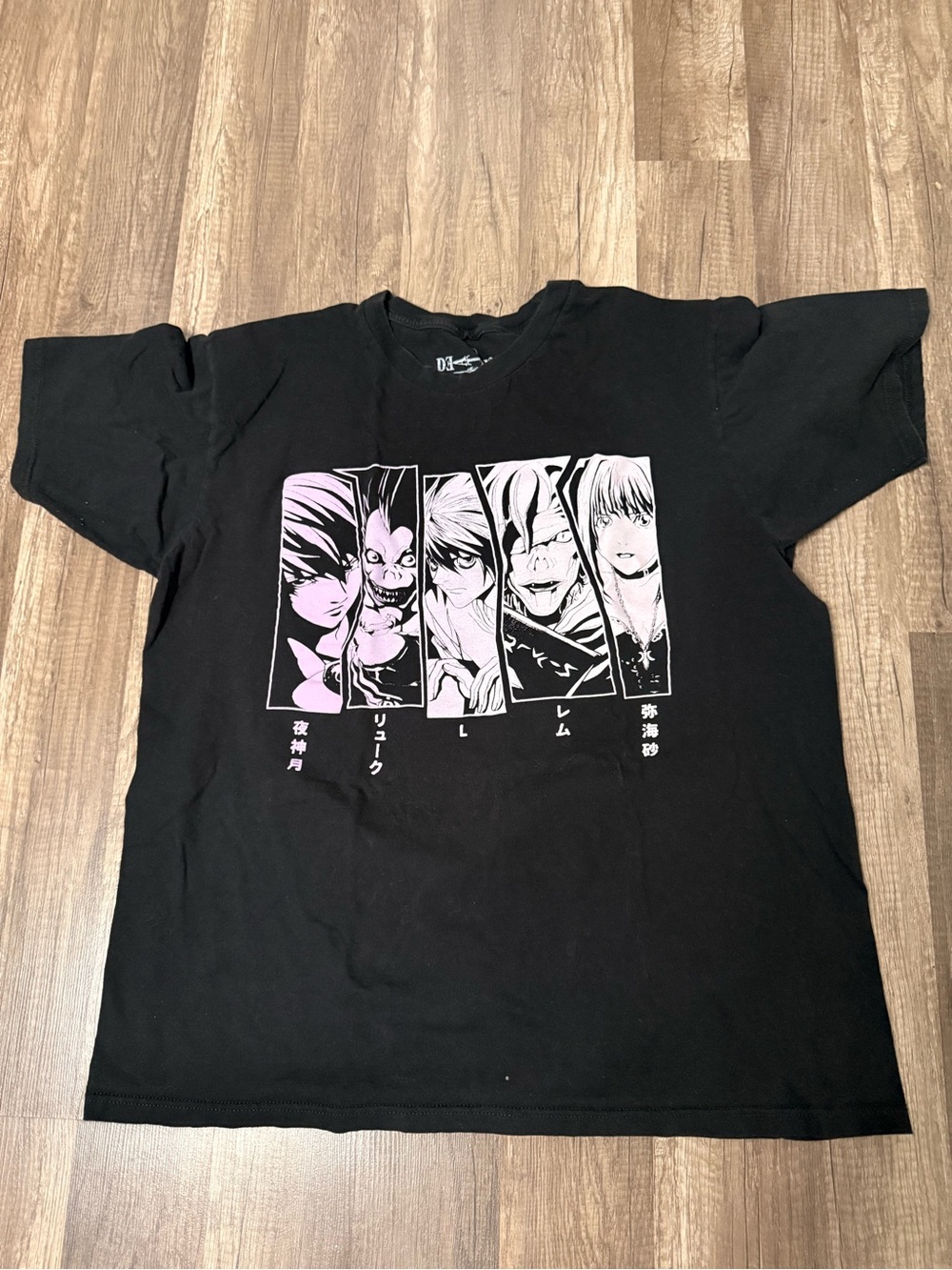 Black Anime Graphic Crewneck T-Shirt